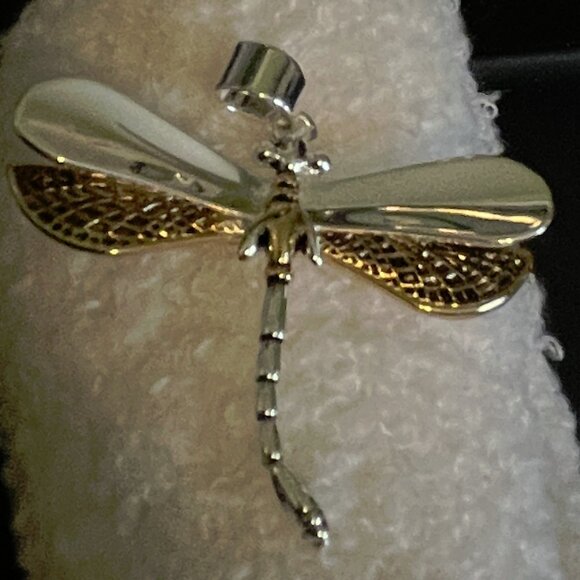 Sterling Silver 925 Two Tone Dragon Fly - Picture 4 of 4